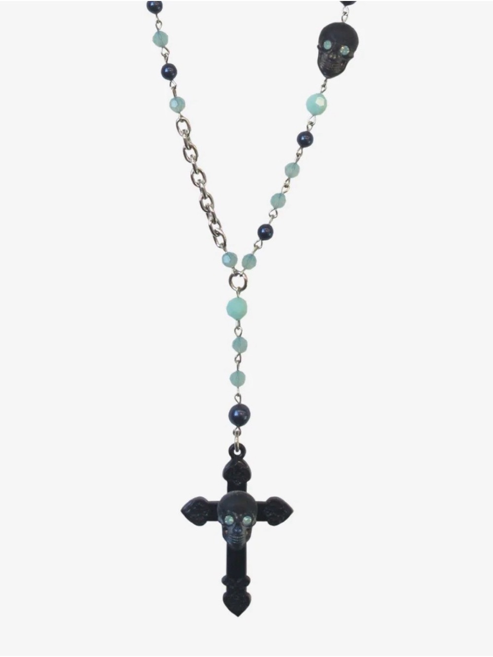 Tarina Tarantino Skull Rosary-Style Necklace & Bust